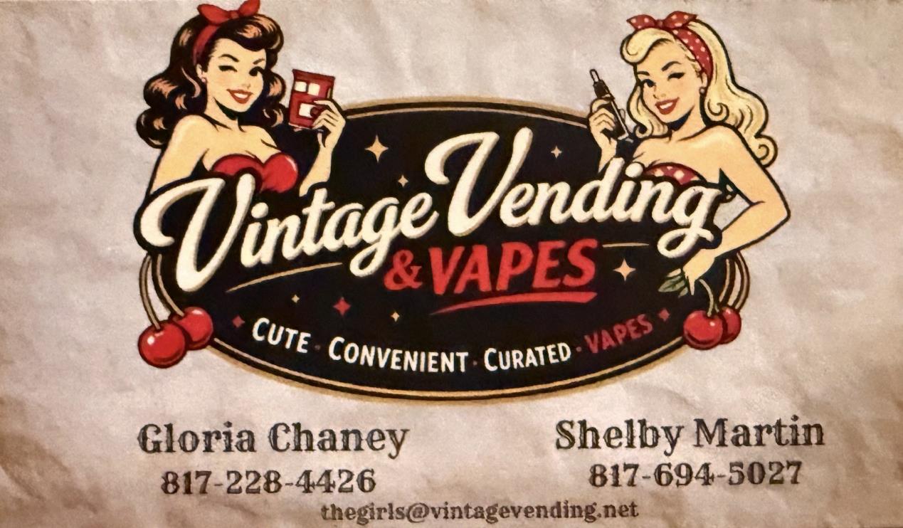 Vintage Vending & Vapes contact card